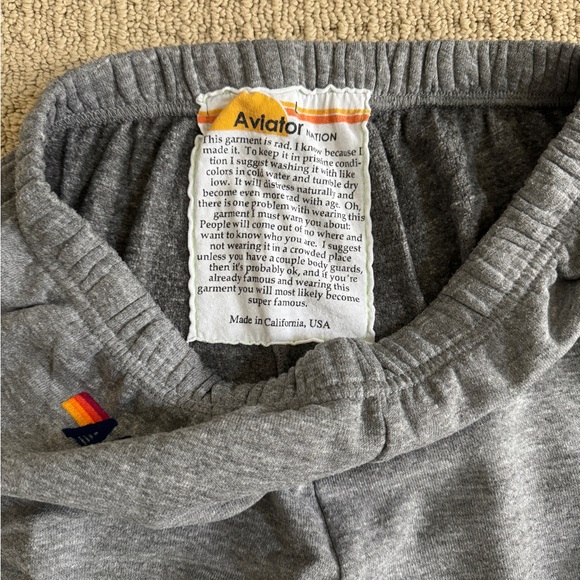 Aviator Nation Gray and Pink Lightning Bolt Vintage Joggers size L - Picture 3 of 3